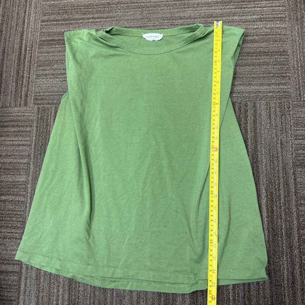 Anna-Kaci Green Sleeveless Tank Top High Neck Shoulder Detail - Picture 2 of 9